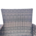 thumbnail image 6 of Patio Conversation Set, Outdoor Wicker Loveseat Sofa Set with Coffee Table, Tempered Glass Top and Removable Cushions, Patio Furniture Set for Balcony/Garden/Lawn/Backyard, 6 of 7