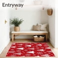 thumbnail image 3 of ODIKA 4'x6' Machine Washable Non-Slip Area Rug, Festive Evergreen with Twinkling Accents High Traffic Rug, Red, 632895, 3 of 7