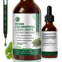 Chlorophyll Liquid Drops, with Copper for High Absorption Detox & Immune Support, Internal Deodorizer & Skin Health Supplement,2 fl oz