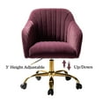 thumbnail image 4 of Velvet Office Desk Chair Rolling Vanity Armchair Swivel Adjustable Adult Purple, 4 of 11