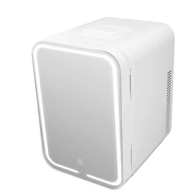 Mini Frigo de Soins de la Peau, Réfrigérateur Miroir Cosmétique Porte Miroir à Intensité Réglable Portable Refroidissement Faible Bruit pour Voiture pour Aliments pour Bureau
