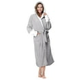thumbnail image 2 of Aompmsdx Women Hooded Bathrobe Lightweight Soft Plush Long Flannel Sleepwear Hooded Bathrobe Plush Long Robejackets, 2 of 5