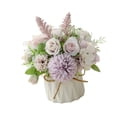 thumbnail image 1 of yingyy Artificial Flowers Ceramic Vase Nordic Style Faux Rose Fake Rope Home Decor Planter Container for Wedding Rose purple, 1 of 6