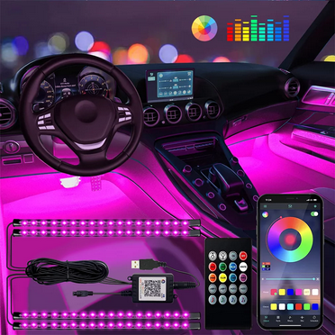 Betekenis Omleiding breuk Monster Multicolor Automotive Interior Accent LED Lights, Customizable with  Remote, 2-Pack - Walmart.com