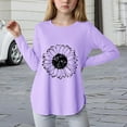 thumbnail image 2 of NOLDARES Girls Long Sleeve Shirts Soft Cotton Long-Sleeve T-Shirts Tagless Basic Tees for Teen Girls Youth(Purple,9-10 Years), 2 of 4