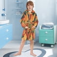 thumbnail image 5 of FORMRS Niños Bathrobe Unisex Hooded Robe Soft Plush Pajamas Sleepwear, Size 2-3T, Colorful Leaves, 5 of 7