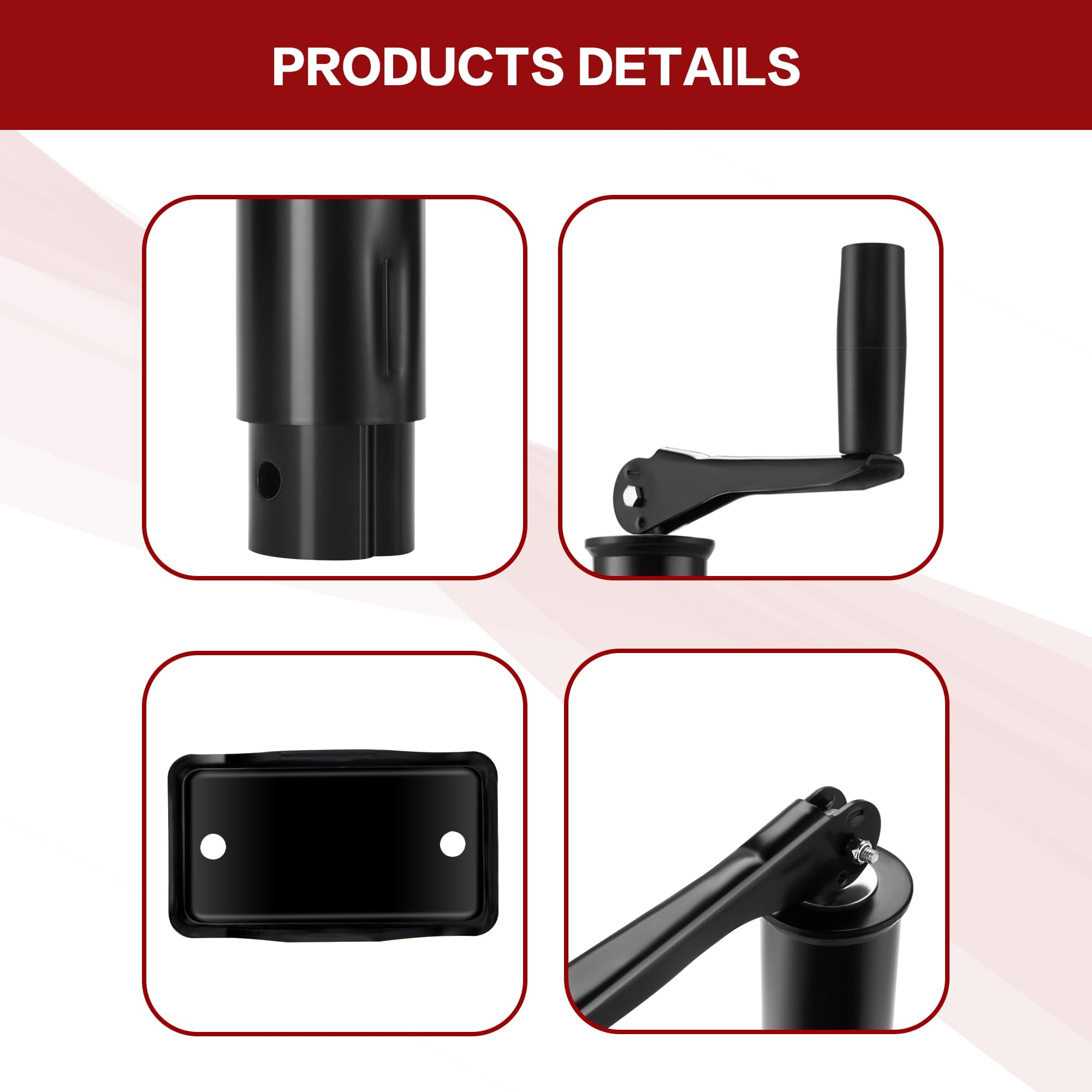TYT Heavy Duty 5000 lbs A-Frame Trailer Jack with 15" Top-Wind Vertical Travel, Black Sandblast Coating, and Foot Plate for RVs, Boat, Utility, and Camping Trailers