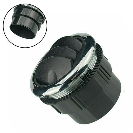 

GYZEE 2Pcs Round Flip AC Vent Air Outlet Louver for RV Bus Boat Yacht Black+Silver ABS
