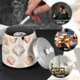 thumbnail image 4 of Yayeee Ashtray with Lid for Cigarette Smokeless Stainless Steel Home Ash Holder, Purple Seashell, 4 of 7