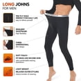 thumbnail image 5 of Thermal Underwear for Men Long Johns With Fleece Lined Set Set Cold Weather Winter Top Bottom, 5 of 5