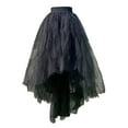 thumbnail image 3 of Women's High Low Tulle Tutu Skirts Elastic High Waisted Irregular Flowy Layered Skirts Fashion Carnival Party Outfits Black One Size, 3 of 5