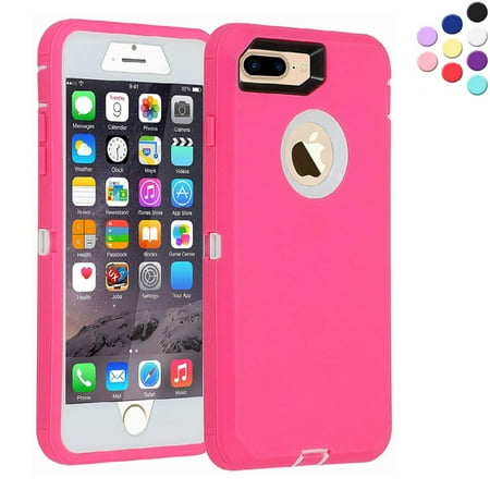 iPhone 7 Plus and iPhone 8 Plus Heavy Duty Case - Pink {3 Layer Shock Absorbent Durable Case- Compatible for iPhone 7 Plus/ iPhone 8 Plus}