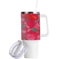 thumbnail image 2 of SKYSONIC 40 oz Red Strawberry Tumbler with Handle and Straw Lid, Insulated Cup Reusable Stainless Steel Water Bottle Travel Mug, 2 of 7