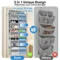 thumbnail image 2 of Over the Door Organizer 5 Tiers,FiveBox 88lbs Extra Large Over the Door Storage of 10 Compartments & 10 Mesh Pockets,Heavy Duty Behind Door Hanging Organizer for Bedroom Closet Bathroom Pantry,Gray, 2 of 7