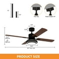 thumbnail image 2 of Craftian 52'' Ceiling Fan with Light and Remote Control, 6 Speeds, 5 Timer Settings, and Dual-Finish Blades (Brown), 2 of 10