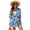 Blue Monstera Palm Leaf, variant on FKEKYI Blue Shark Print Women's 2 Piece Short Set Open Front Shirt Top & Summer Shorts with Elastic Waistband Soft Beachwear Causal Lounge Set Resort Wear, XL