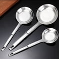 thumbnail image 3 of Hyasfey Hot Pot Fat Skimmer Spoon Stainless Steel Fine Mesh Strainer Foam Strainer Oil Filter for Separating Floating Foam Fat Long Handle Ladle Colander, 3 of 8