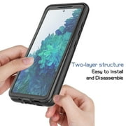 Galaxy S20 FE 5G Case with Built in Screen Protector,Dteck Full-Body Shockproof Rubber Hybrid Protection Crystal Clear PC Back Protective Phone Case Cover for Samsung Galaxy S20 FE,Black