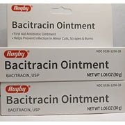 Bacitracin Ointment First Aid Antibiotic Prevent Minor Cut, 30g, 2-Pack