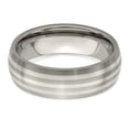 thumbnail image 6 of Edward Mirell Titanium with Sterling Silver Inlay Brushed 7mm Band, 6 of 8