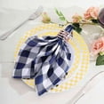 thumbnail image 5 of Efavormart Pack of 25 Premium Navy Blue/White Washable Checkered Gingham 15" x 15" Linen Picnic Napkins Great for Wedding Party, 5 of 11