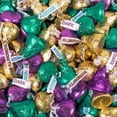 thumbnail image 2 of 170ct Mardi Gras Stickered Chocolate Kisses in Purple, Green & Gold Foils For Parades, Favors & More, 2 of 6