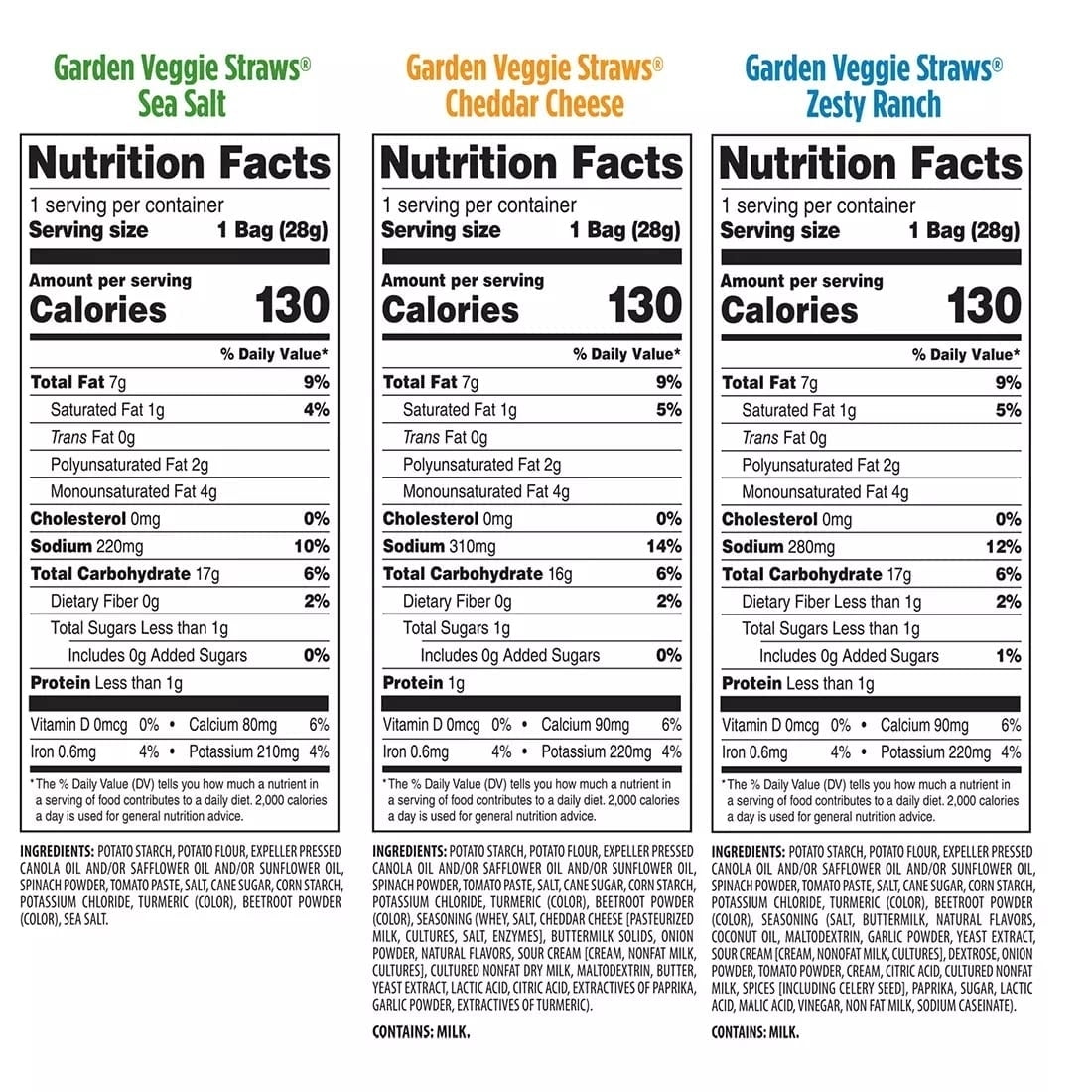 Sensible Portions Garden Veggie Straw Variety Pack (30 Pack)