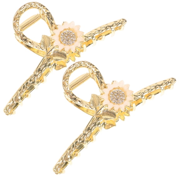 FENGGUIQU 2pcs Hair Jaw Clips Golden Elegant Hair Clips for Women Daily Life Use