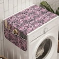 thumbnail image 1 of Abstract Washing Machine Organizer, Geometric Patterns Along Floral Ornaments and Wavy Lines Scribbles, Anti-slip Fabric Top Cover for Washer and Dryer, Pale Fuchsia and Eggplant, by Ambesonne, 1 of 1