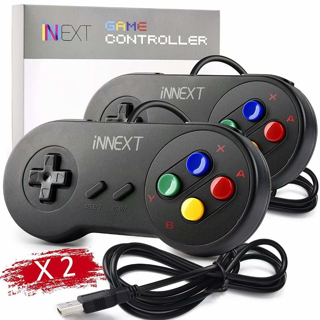 Maladroit Algebraïsch Verspreiding LUXMO 2 Pack SNES Retro USB Controller Gamepad Joystick, USB PC Super  Classic Controller Joypad Gamestick for Windows PC MAC Linux Raspberry Pi 3  Sega Genesis Higan - Walmart.com