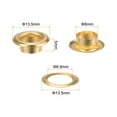 thumbnail image 2 of 200 Set Round Grommets 8mm Dia Metal Eyelets with Washers for Scrapbooking Shoes Clothes Leather Canvas, Gold Tone, 2 of 6