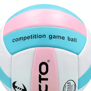 Invicto Premium Leather Volleyball, Official Size and Weight, Pink/Blue/White, Unisex