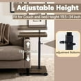 thumbnail image 3 of C Shaped End Tables Living Room Set of 2, Adjustable Height Side Table with Wheels, 360° Swivel Small TV Tray C Table for Bedroom, Couch Tables That Slide Under for Sofa Bed Chair, 3 of 9