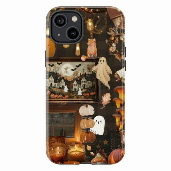 Cozy Halloween Autumn Vibes Phone Case for iPhone 16/15/14/13/12/11 Pro, Pro Max, Mini, Plus – Spooky Cute Fall Design Phone Cover