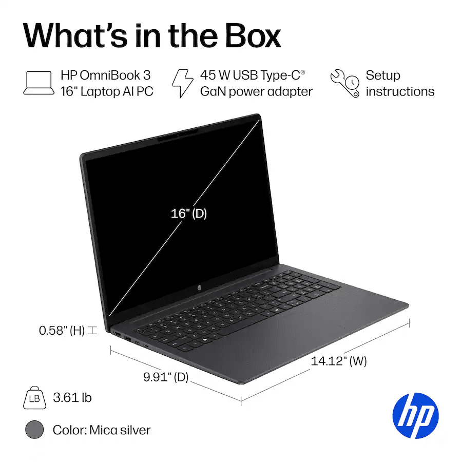 HP, ProBook 4 G1i Laptop, 16 Inch WUXGA, Pike Silver - Walmart.com
