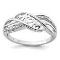 thumbnail image 1 of 925 Sterling Silver Diamond Heart Mom Ring Love, 1 of 6