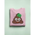thumbnail image 3 of Lucky Poo Emoji - Fun Clover Charm Design Women's Sweatshirt, 3 of 4