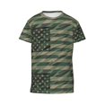 thumbnail image 6 of Honeii Jungle Green Camo USA Flag Print Youth Short Sleeve T-Shirt,Boys Athletic Shirt,Quick Dry Short Sleeve Performance Moisture Wicking T Shirt, 6 of 6