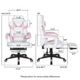 thumbnail image 6 of FULLWATT Video Gaming Chair Office Chair Ergonomic PC Computer Chair Reclining Racing Chair with High Back Swivel Executive Office Desk Chair with Extendable Footrest Adjustable Lumbar Pillow Pink, 6 of 8