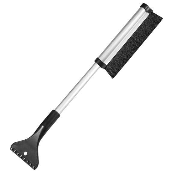 1 Pc Extendable Snow Brush and Ice Scraper, Car Snow Brush and Ice Scraper, Extendable Aluminum Windshield Snow Scrapers Removal Retracts from 16" to 24", Ice Scrapers for Car Windshieldand, Silver