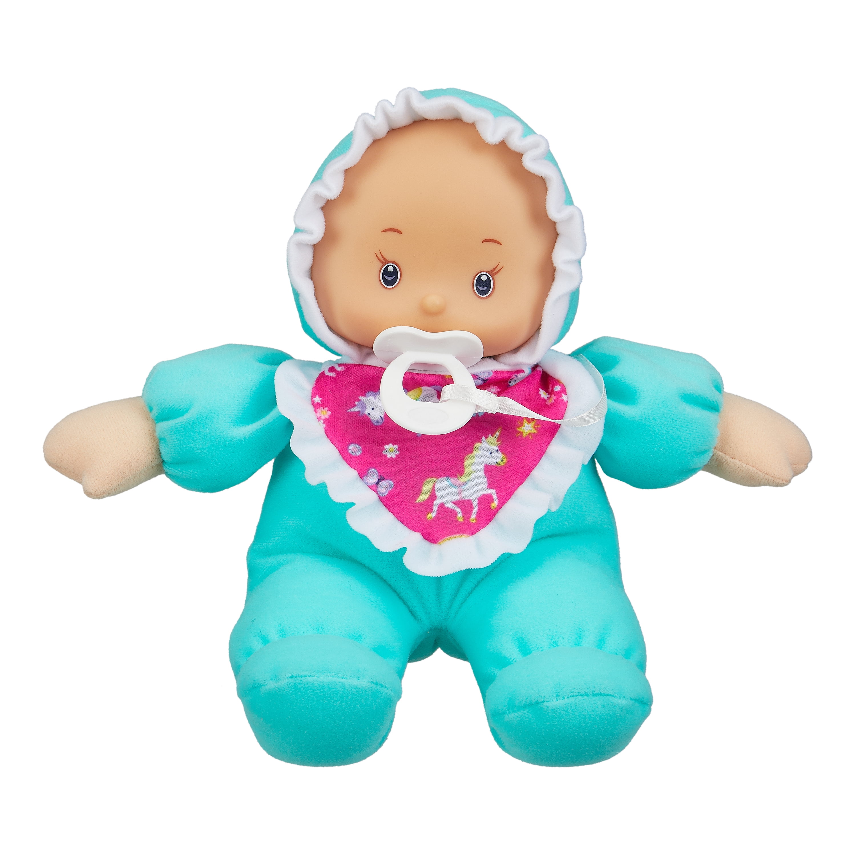My Sweet Love 10-inch Soft Baby Doll with Removable Bib and Pacifier, Teal Outfit