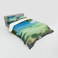 thumbnail image 3 of Ambesonne Tropical Bedding Set 3 Pcs, Surreal Sea Palm Tree, Twin, Fern Green Turquoise, 3 of 3