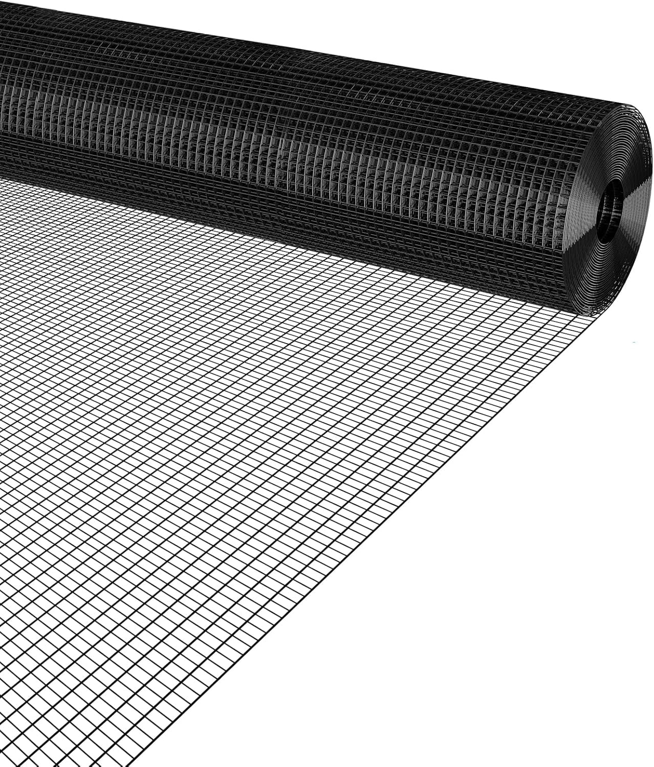 DEA Black 19 Gauge 1/2 Inch Hardware Cloth - Vinyl Coated Welded Wire Mesh Roll - Duty Rust Proof Fencing for Gardens, Poultry Animal Netting Cage Screen (Black 1/2 16inx10Ft)