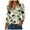 Beige, variant on GEWSEY Womens 3/4 Sleeve Tops Summer Henley V-Neck Tshirts Casual Pleated Blouse Dressy Loose Floral Basic Tee (Khaki, L)