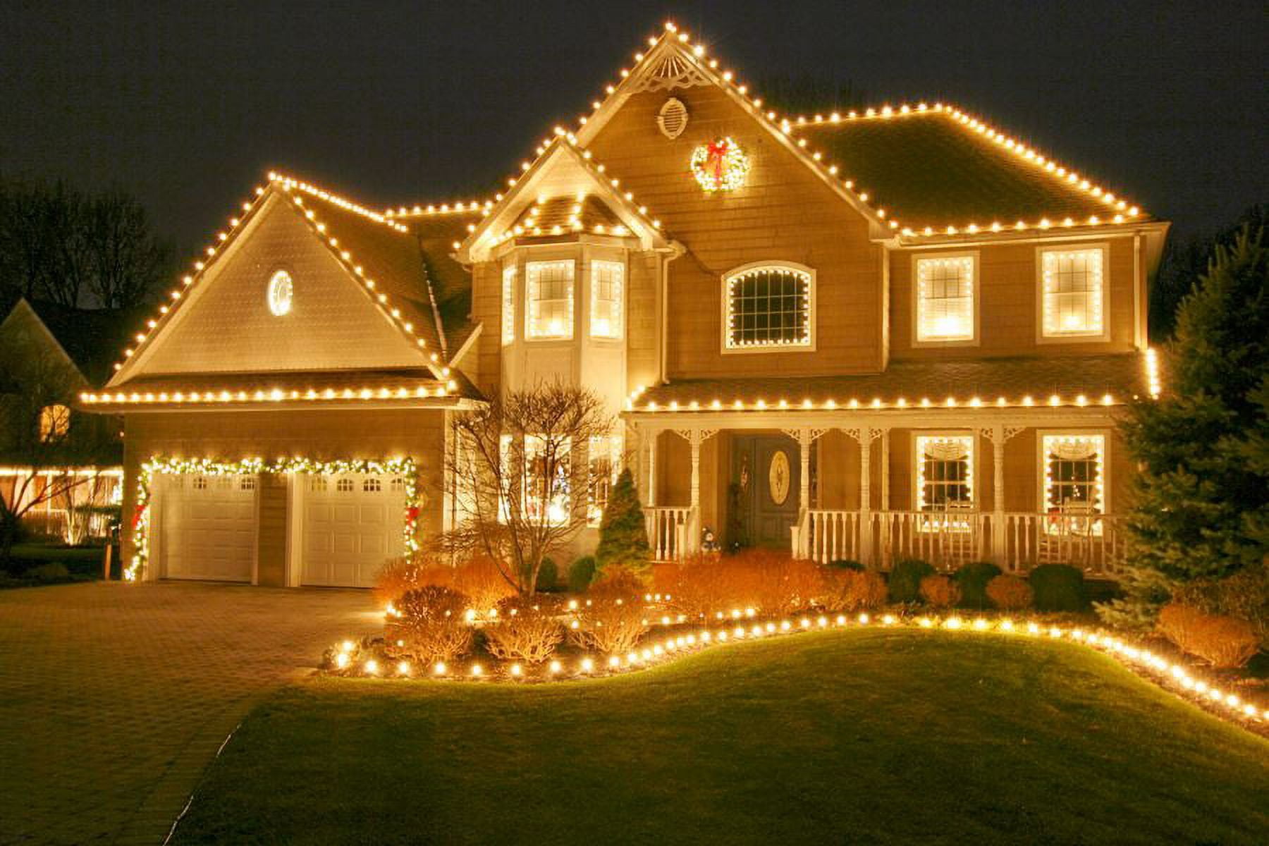 Novelty Lights 25 Pack C9 LED Outdoor String Light Patio Christmas Replacement Bulbs, Warm White, C9/E17 Base, .75 Watt