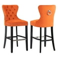 thumbnail image 2 of WestinTrends Wordford 29" Tufted Velvet Bar Stool (Set of 2), Black/ Orange, 2 of 11