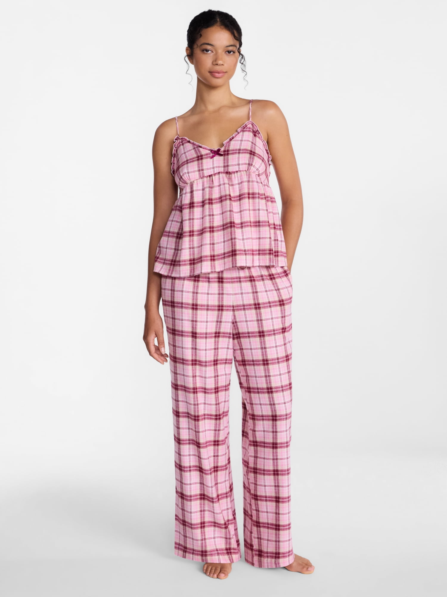 Joyspun Women's Flannel Sleep Pants, 30” Inseam, Sizes XS-3X