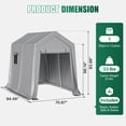 thumbnail image 5 of Clouddwell 6x8 FT Outdoor Portable Storage Shed Tent with Roll-Up Mesh Windows & Reinforced Frame, Motorcycle Storage Shed for Patio Furniture & Equipment Storage, Dark Gray, 5 of 8
