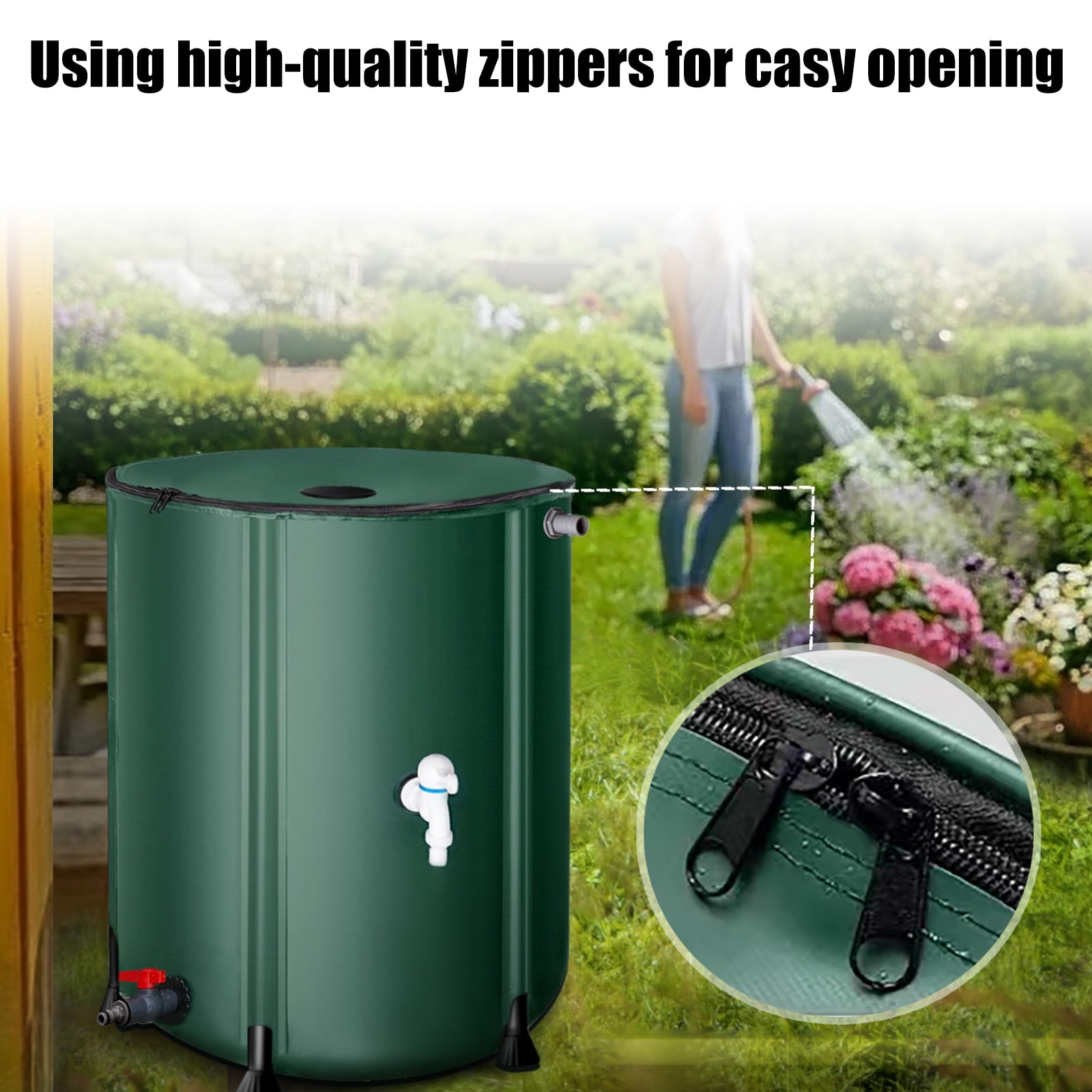Water Container Rainwater Collector for Domestic Use Space Saving Large Storage Cistern For Indoor Outdoor Bucket