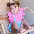 thumbnail image 3 of Douhoow 0-24M Infant Girls Ruffles Fruit Romper Pineapple Flamingo Jumpsuit Playsuit Baby Sunsuit, 3 of 8